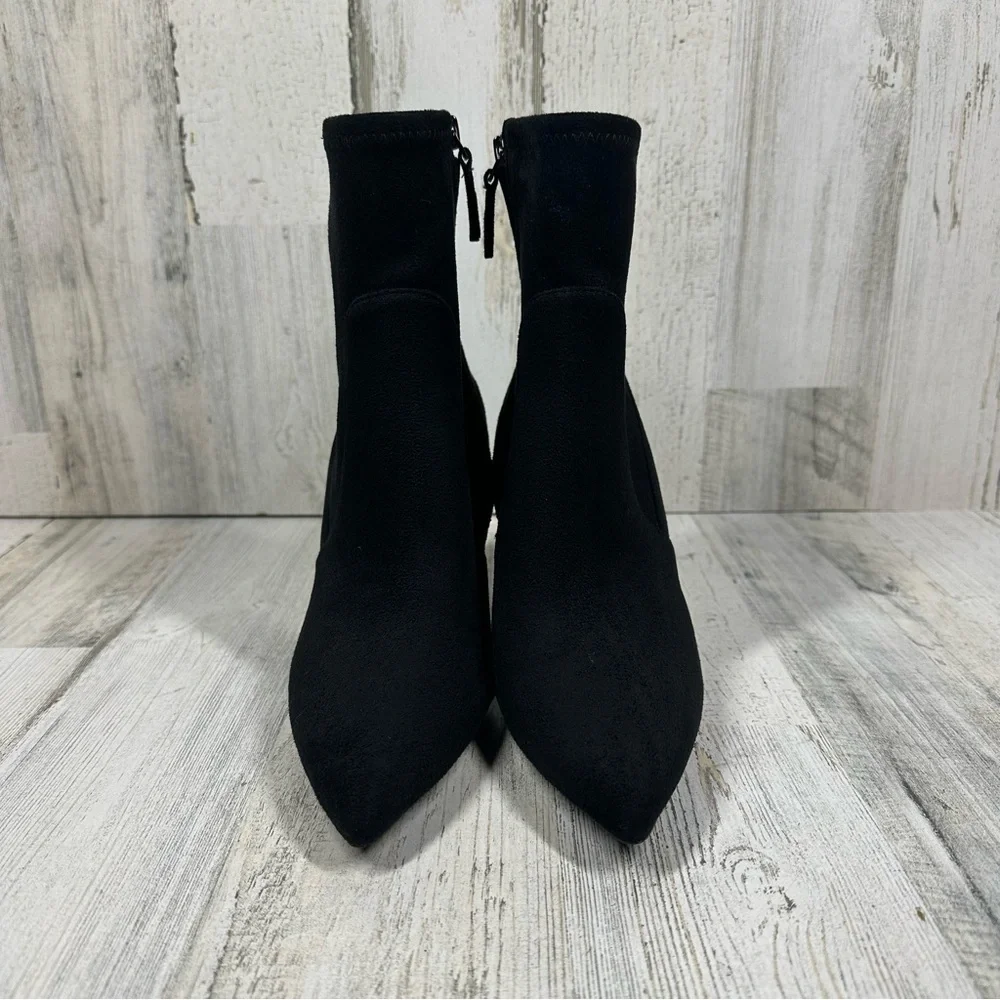 Nine West Cadence Sexy Suede Like Textile Booties Black #9‎